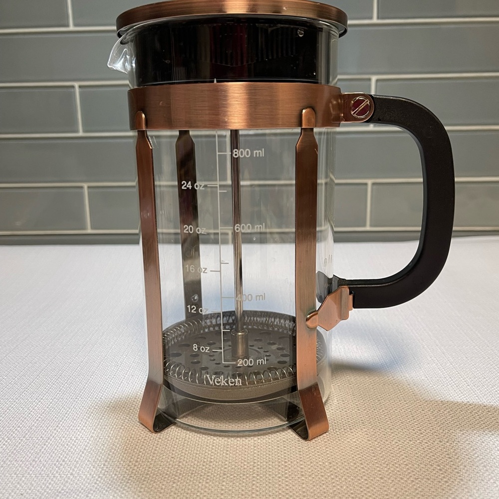 NWOT Borosilicate Glass & Stainless Steel French Press Coffee Maker